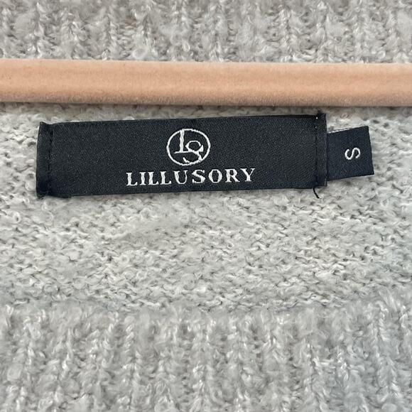 Lillusory Sweater Womens Small Boucle Knit Pullover Cozy Crewneck Ribbed Trim - Picture 3 of 10